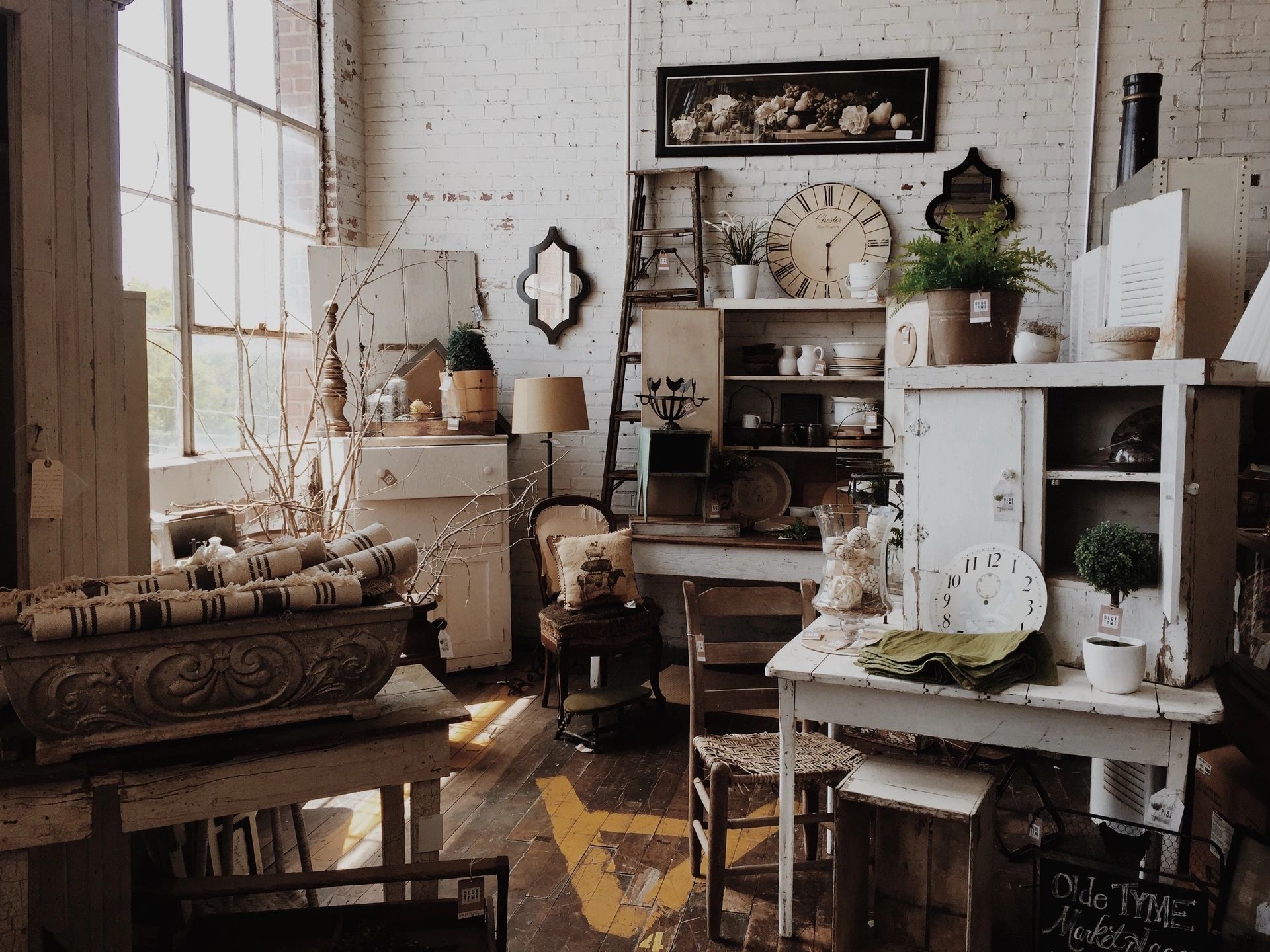 Rustic vintage interior with antique furniture